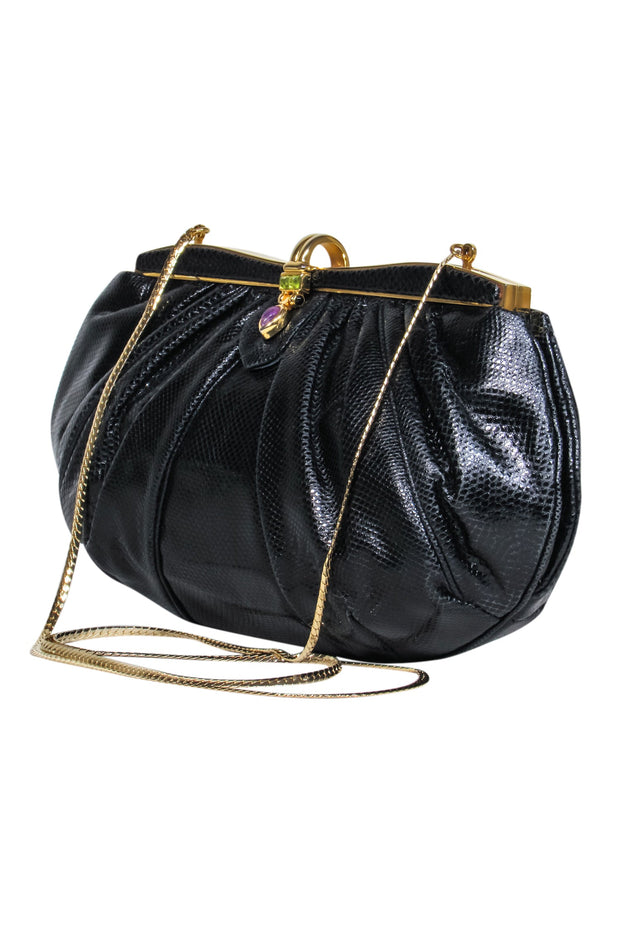 Judith Leiber Metallic Snakeskin Handbag | Chairish